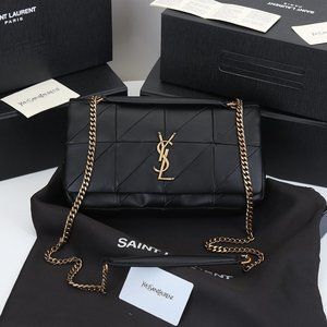 YSL MEDIUM JAMIE BAG IN PATCHWORK LEATHER BLACK